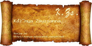 Kánya Zsuzsanna névjegykártya